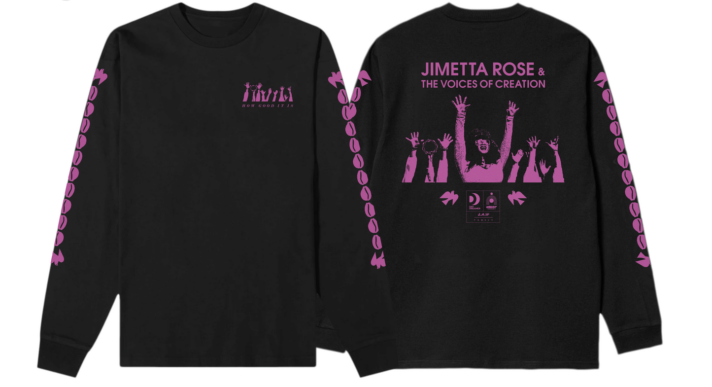 Jimetta Rose & VoC | August Tour T Shirt by Carhartt | Long Sleeve Black/Pink