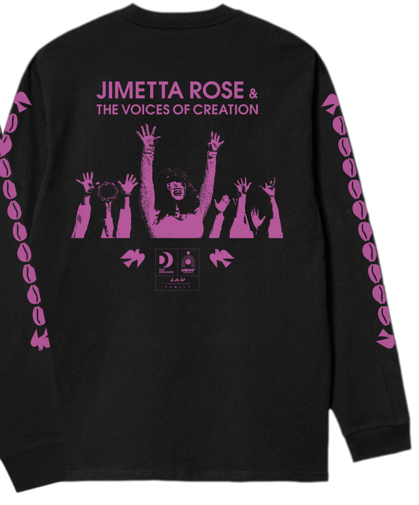 Jimetta Rose & VoC | August Tour T Shirt by Carhartt | Long Sleeve Black/Pink